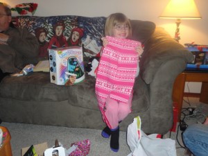 Abby with Aunt Julie's Gift