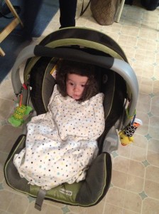 Macklan bundled up and ready to go. Got to love that hat!!!