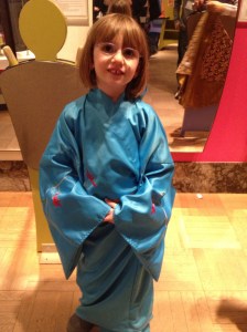 Abby dressed up like Japanese Royalty