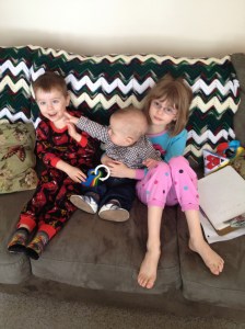 Macklan checking out Aiden's chin