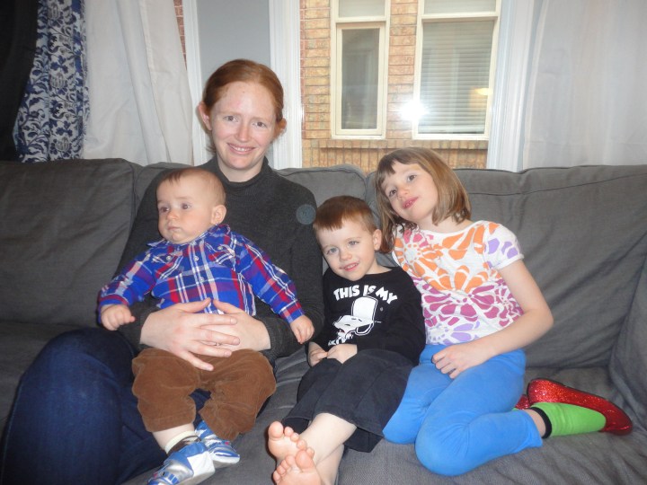 Aunt Julie with her hands full