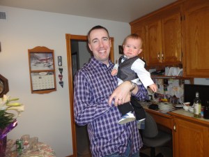 Uncle Peter with an unhappy Macklan.