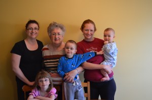 Melissa Mom, & Julie with Abby, Aiden & Macklan.