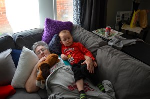 Mama having an afternoon nap with Aiden...Mama did most of the napping!!