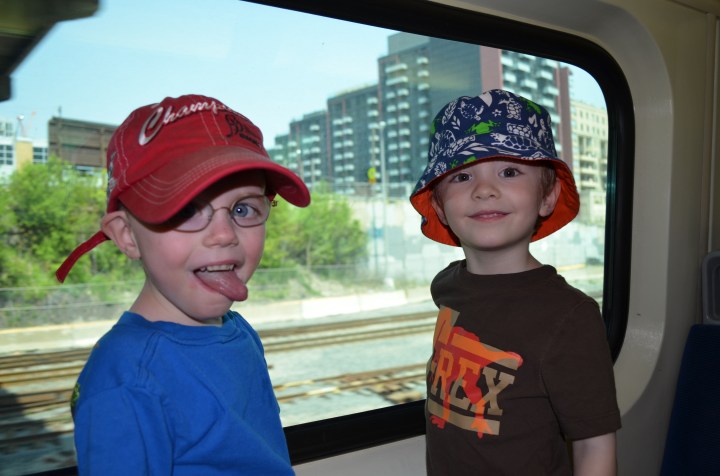 Aiden & Willy on the Go Train