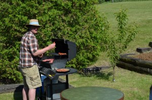 Peter barbecuing