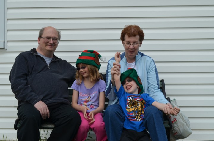 Bruce, Abby, Aiden & Jackie showing their silly sides