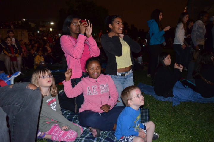 Abby, & Aiden watching the fireworks with Dae-Lynn, Danelle and Dalane.