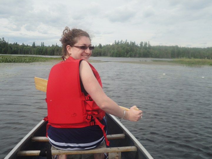 Melissa going for canoe ride