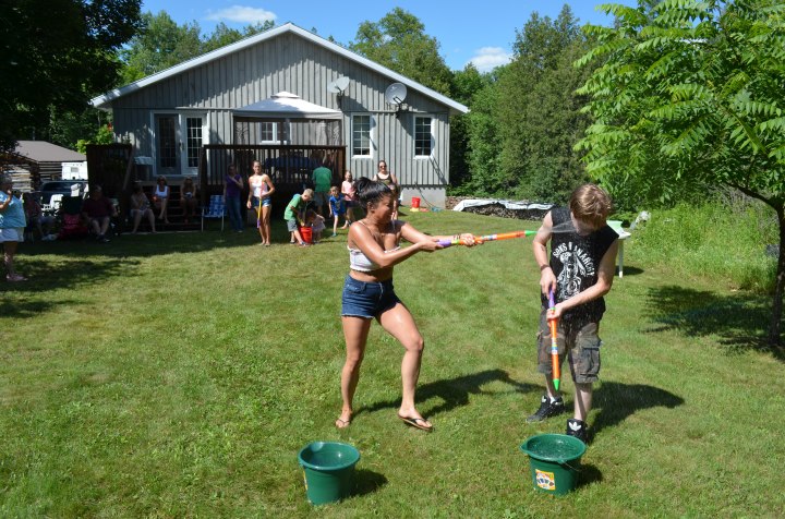 Jesse getting water in the face
