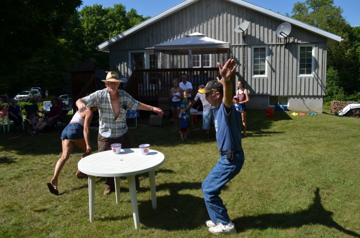 Uncle Sam and Steve racing