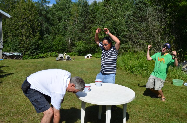 Bill dropping & Rick & Peter cheering on