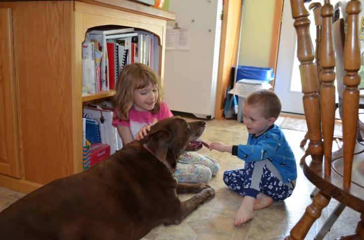Kids playing with Hershey