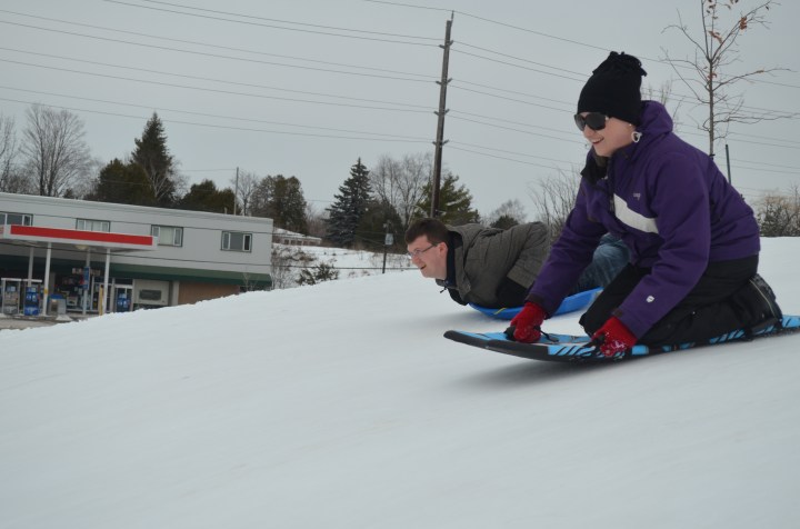 Melissa racing with Shawn