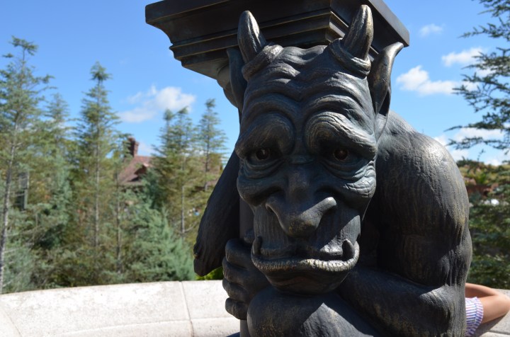 On the walkway to Be Our Guest Restaurant