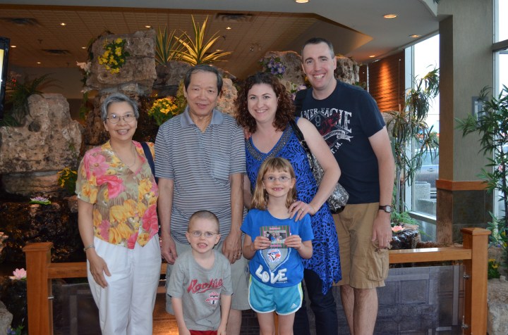 Sandra, Ted, Melissa, Peter, Aiden and Abby at the Mandarin