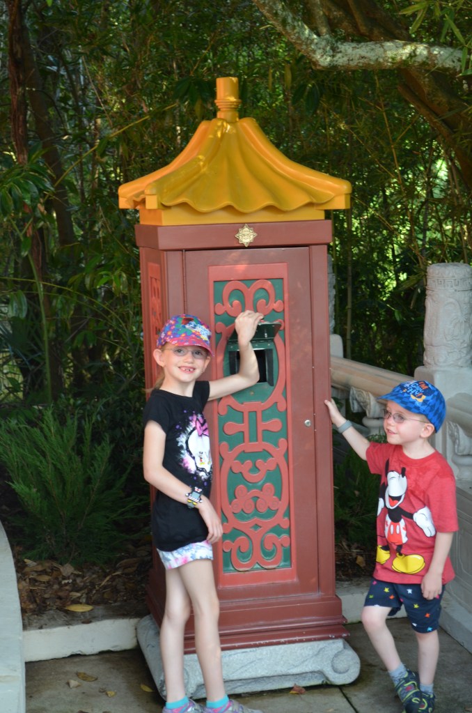 The kids checking out what they think is a mailbox