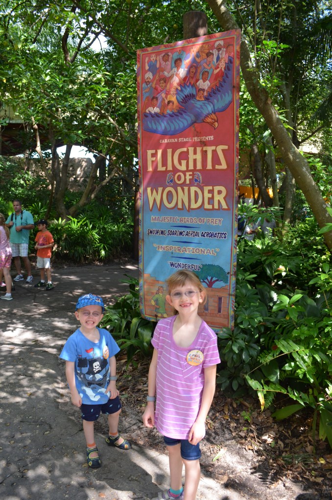 Kids waiting to see flights of Wonder Show