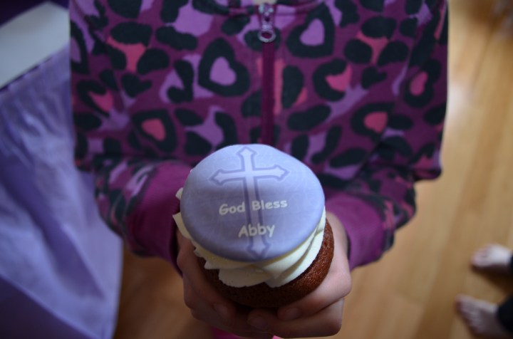 Abby with her special cupcake