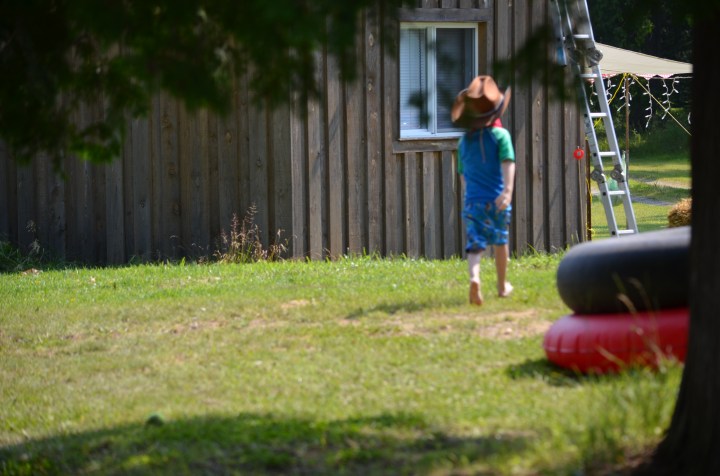 Cowboy Aiden walking into the sunset!!
