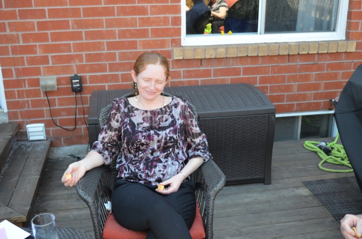 Julie enjoying the sun on Mother's Day