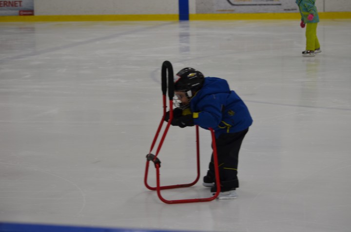 Aiden at his skating lesson