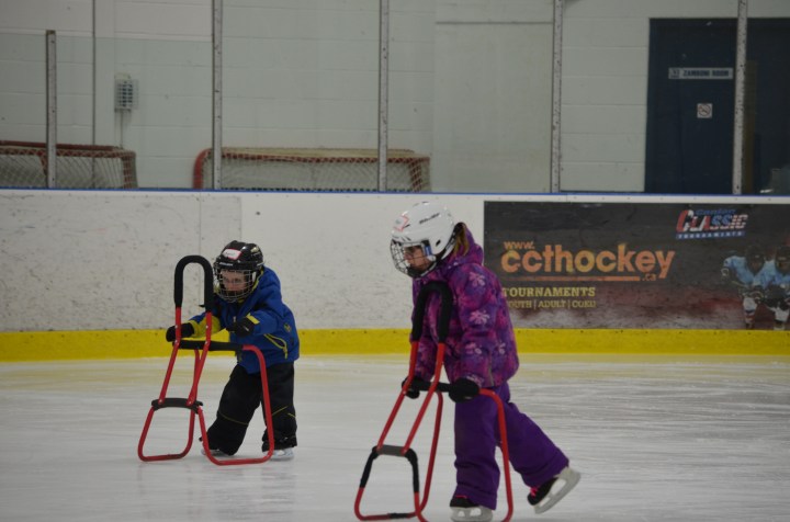 Abby and Aiden in a full skate
