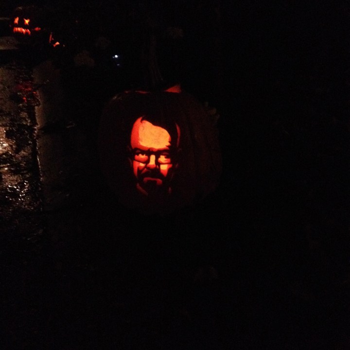 Walter White Jack O Lantern at Jessica's house!!!