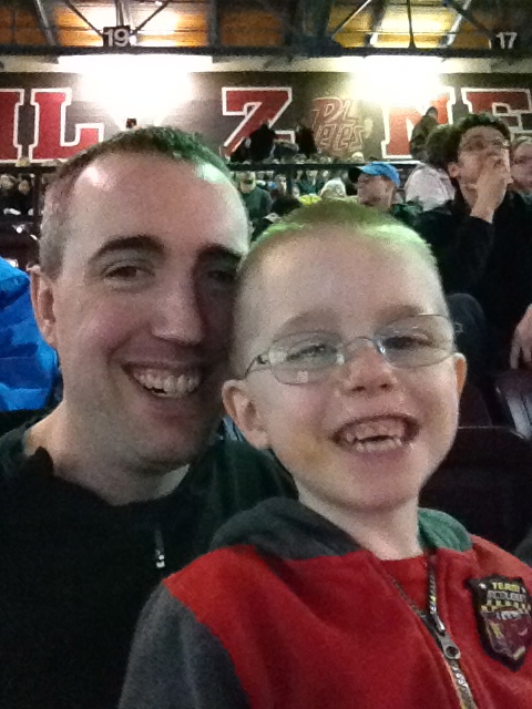Peter and Aiden at the Petes Game