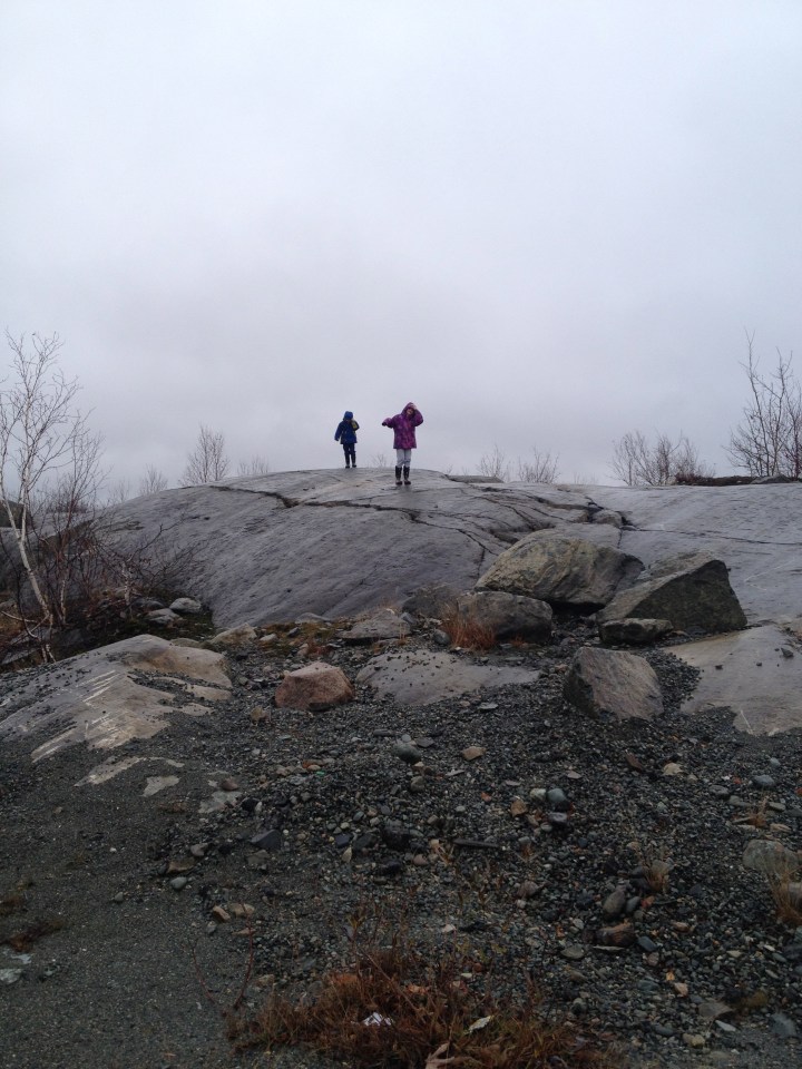 Kids playing on the same rocks their Mom played on as a child.
