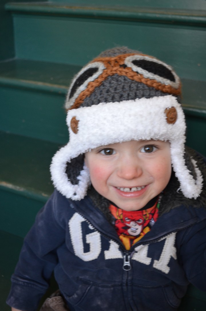 Macklan with his pilot hat