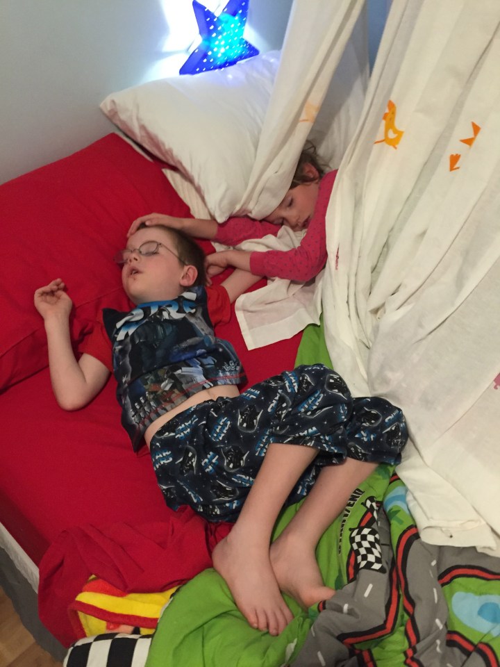 Abby sneaking in for a sleepover with Aiden!!!