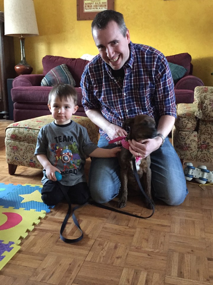 Macklan, Peter and Marley on Easter weekend 2015