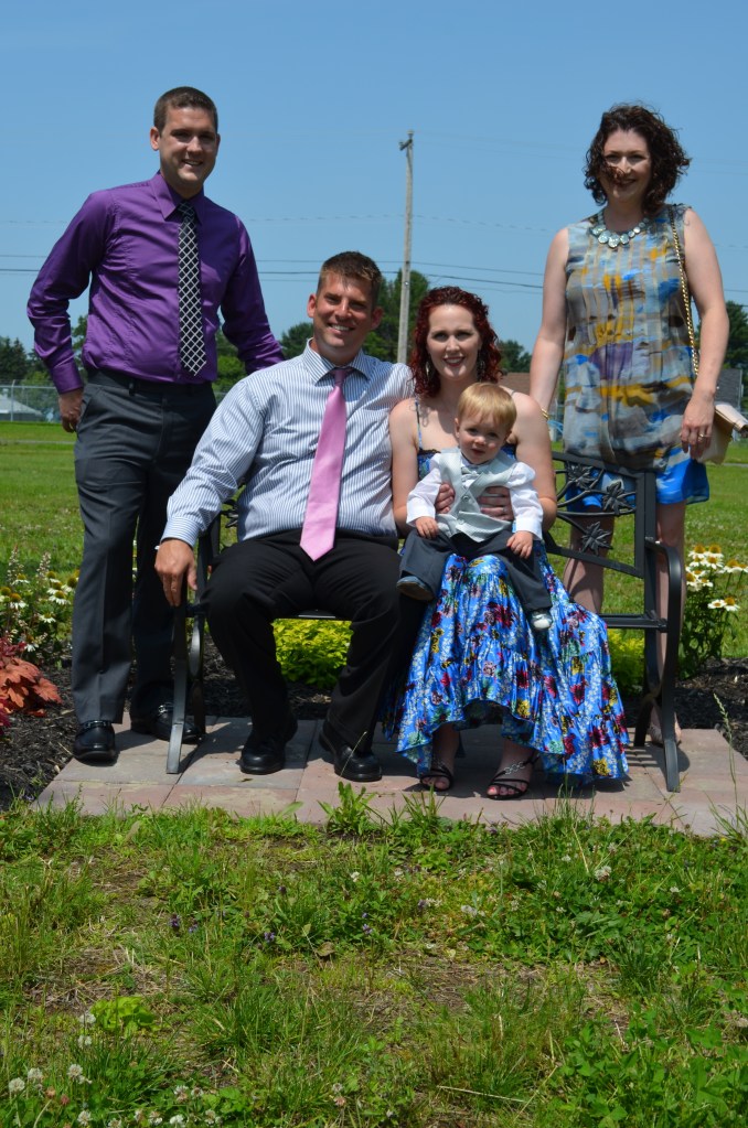 L-R: Christian, Martin, Holly with Jasper and Melissa at the Christening.