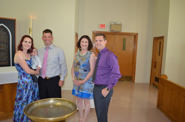 L-R: Holly holding Jasper, Martin, Melissa and Christian.