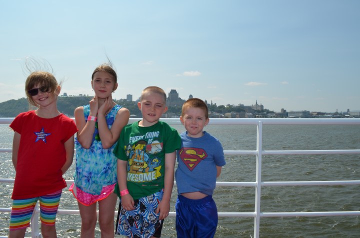 Abby, Sage, Colton and Aiden on the Ferry.
