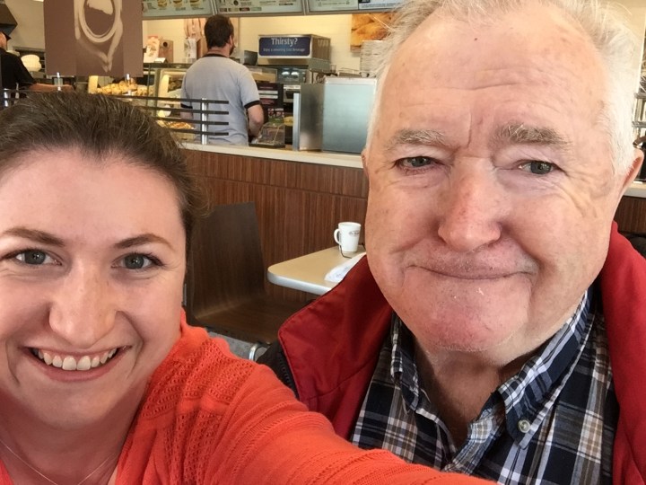 Melissa with Dad at Tim Hortons