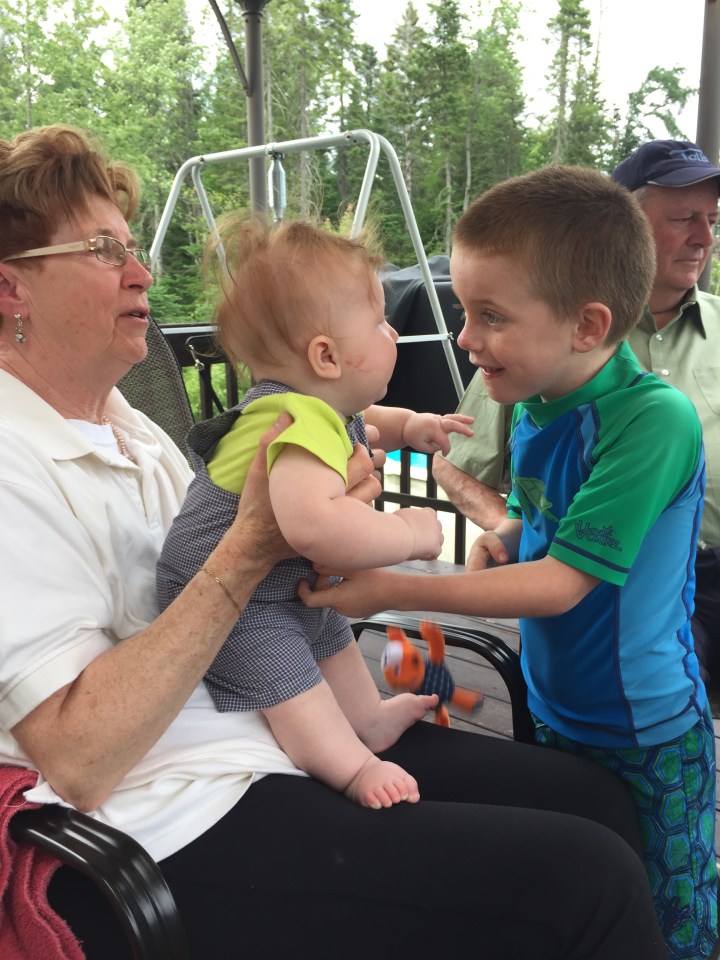 Aiden playing with Jake.