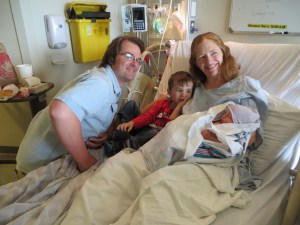 Peter, Julie, Macklan & Eva (1 day old)