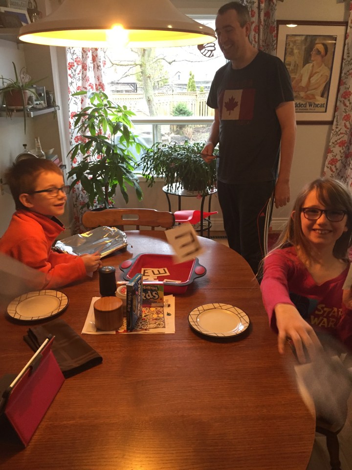 Abby throwing the Brown "E's"